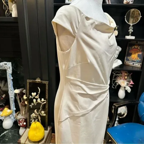 Lauren Ralph Lauren Off-Shoulder Dress – Size 10 – NWT – Mascarpone Cream - Picture 4 of 11